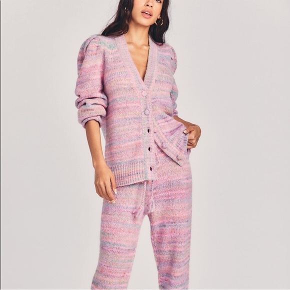 Love Shack Fancy - Wilford Boyfriend Cardigan in Pink Cloud - Picture 12 of 14